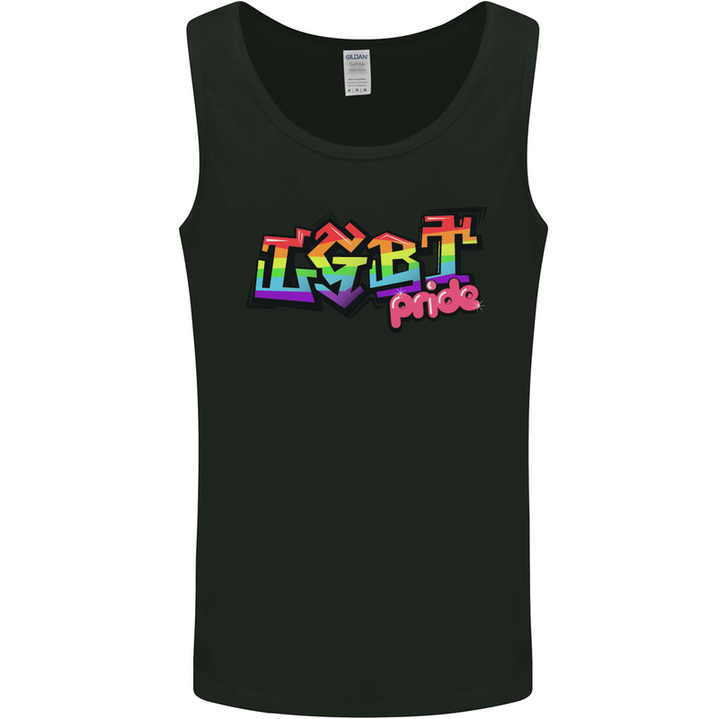 LGBT Gay Pride Day Awareness Mens Vest Tank Top Black
