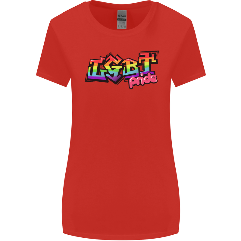 LGBT Gay Pride Day Awareness Womens Wider Cut T-Shirt Red