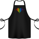 LGBT Gay Pulse Heart Gay Pride Awareness Cotton Apron 100% Organic Black