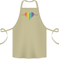 LGBT Gay Pulse Heart Gay Pride Awareness Cotton Apron 100% Organic Khaki