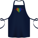 LGBT Gay Pulse Heart Gay Pride Awareness Cotton Apron 100% Organic Navy Blue