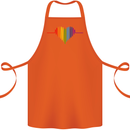 LGBT Gay Pulse Heart Gay Pride Awareness Cotton Apron 100% Organic Orange