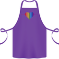 LGBT Gay Pulse Heart Gay Pride Awareness Cotton Apron 100% Organic Purple