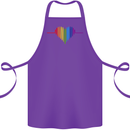 LGBT Gay Pulse Heart Gay Pride Awareness Cotton Apron 100% Organic Purple
