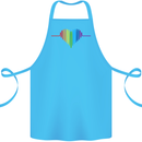 LGBT Gay Pulse Heart Gay Pride Awareness Cotton Apron 100% Organic Turquoise