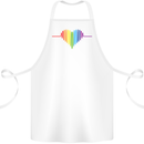 LGBT Gay Pulse Heart Gay Pride Awareness Cotton Apron 100% Organic White