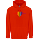 LGBT Gay Pulse Heart Gay Pride Awareness Mens 80% Cotton Hoodie Bright Red