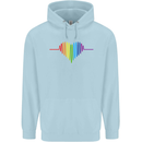 LGBT Gay Pulse Heart Gay Pride Awareness Mens 80% Cotton Hoodie Light Blue
