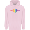 LGBT Gay Pulse Heart Gay Pride Awareness Mens 80% Cotton Hoodie Light Pink