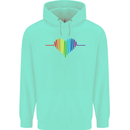 LGBT Gay Pulse Heart Gay Pride Awareness Mens 80% Cotton Hoodie Peppermint