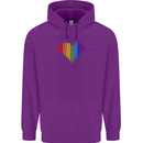 LGBT Gay Pulse Heart Gay Pride Awareness Mens 80% Cotton Hoodie Purple