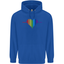 LGBT Gay Pulse Heart Gay Pride Awareness Mens 80% Cotton Hoodie Royal Blue