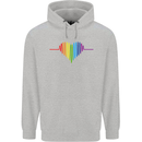 LGBT Gay Pulse Heart Gay Pride Awareness Mens 80% Cotton Hoodie Sports Grey