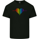 LGBT Gay Pulse Heart Gay Pride Awareness Mens Cotton T-Shirt Tee Top Black