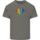 LGBT Gay Pulse Heart Gay Pride Awareness Mens Cotton T-Shirt Tee Top Charcoal