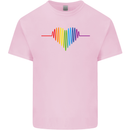 LGBT Gay Pulse Heart Gay Pride Awareness Mens Cotton T-Shirt Tee Top Light Pink