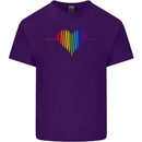 LGBT Gay Pulse Heart Gay Pride Awareness Mens Cotton T-Shirt Tee Top Purple