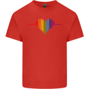 LGBT Gay Pulse Heart Gay Pride Awareness Mens Cotton T-Shirt Tee Top Red