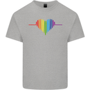 LGBT Gay Pulse Heart Gay Pride Awareness Mens Cotton T-Shirt Tee Top Sports Grey