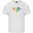 LGBT Gay Pulse Heart Gay Pride Awareness Mens Cotton T-Shirt Tee Top White