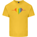 LGBT Gay Pulse Heart Gay Pride Awareness Mens Cotton T-Shirt Tee Top Yellow