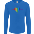 LGBT Gay Pulse Heart Gay Pride Awareness Mens Long Sleeve T-Shirt Royal Blue
