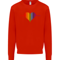LGBT Gay Pulse Heart Gay Pride Awareness Mens Sweatshirt Jumper Bright Red