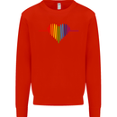 LGBT Gay Pulse Heart Gay Pride Awareness Mens Sweatshirt Jumper Bright Red