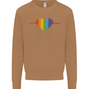 LGBT Gay Pulse Heart Gay Pride Awareness Mens Sweatshirt Jumper Caramel Latte