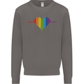 LGBT Gay Pulse Heart Gay Pride Awareness Mens Sweatshirt Jumper Charcoal