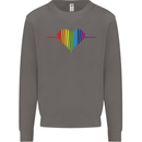 LGBT Gay Pulse Heart Gay Pride Awareness Mens Sweatshirt Jumper Charcoal