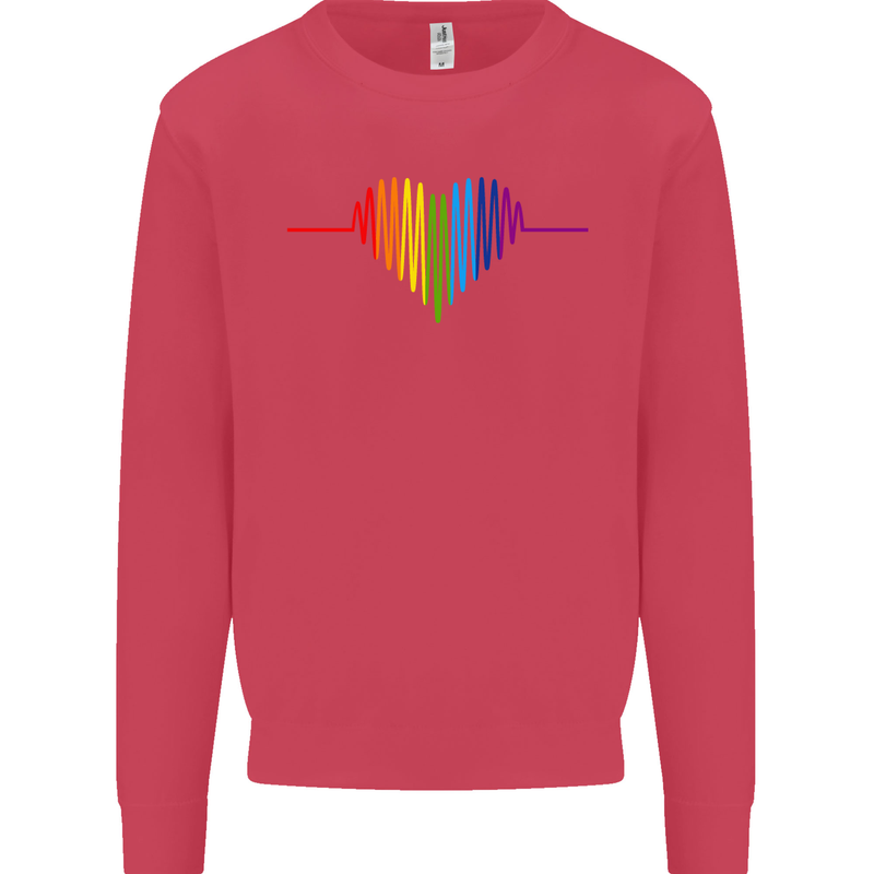 LGBT Gay Pulse Heart Gay Pride Awareness Mens Sweatshirt Jumper Heliconia