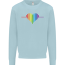 LGBT Gay Pulse Heart Gay Pride Awareness Mens Sweatshirt Jumper Light Blue