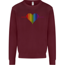 LGBT Gay Pulse Heart Gay Pride Awareness Mens Sweatshirt Jumper Maroon