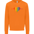 LGBT Gay Pulse Heart Gay Pride Awareness Mens Sweatshirt Jumper Orange