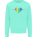 LGBT Gay Pulse Heart Gay Pride Awareness Mens Sweatshirt Jumper Peppermint