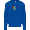 LGBT Gay Pulse Heart Gay Pride Awareness Mens Sweatshirt Jumper Royal Blue