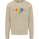 LGBT Gay Pulse Heart Gay Pride Awareness Mens Sweatshirt Jumper Sand