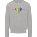 LGBT Gay Pulse Heart Gay Pride Awareness Mens Sweatshirt Jumper Sports Grey