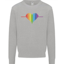 LGBT Gay Pulse Heart Gay Pride Awareness Mens Sweatshirt Jumper Sports Grey