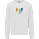 LGBT Gay Pulse Heart Gay Pride Awareness Mens Sweatshirt Jumper White