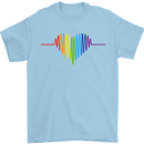 LGBT Gay Pulse Heart Gay Pride Awareness Mens T-Shirt Cotton Gildan Light Blue