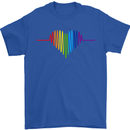 LGBT Gay Pulse Heart Gay Pride Awareness Mens T-Shirt Cotton Gildan Royal Blue