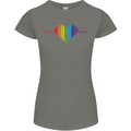 LGBT Gay Pulse Heart Gay Pride Awareness Womens Petite Cut T-Shirt Charcoal