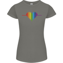LGBT Gay Pulse Heart Gay Pride Awareness Womens Petite Cut T-Shirt Charcoal