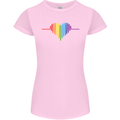 LGBT Gay Pulse Heart Gay Pride Awareness Womens Petite Cut T-Shirt Light Pink