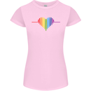 LGBT Gay Pulse Heart Gay Pride Awareness Womens Petite Cut T-Shirt Light Pink