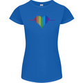 LGBT Gay Pulse Heart Gay Pride Awareness Womens Petite Cut T-Shirt Royal Blue