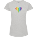 LGBT Gay Pulse Heart Gay Pride Awareness Womens Petite Cut T-Shirt Sports Grey