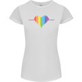 LGBT Gay Pulse Heart Gay Pride Awareness Womens Petite Cut T-Shirt White